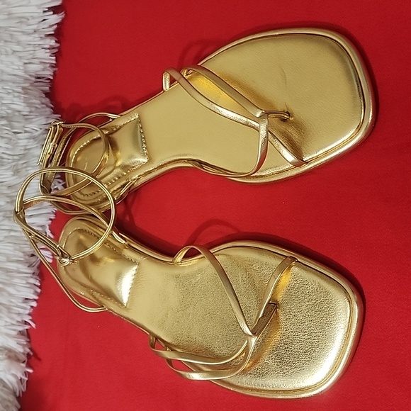 Mango Metallic Gold Sandals - Picture 4 of 7
